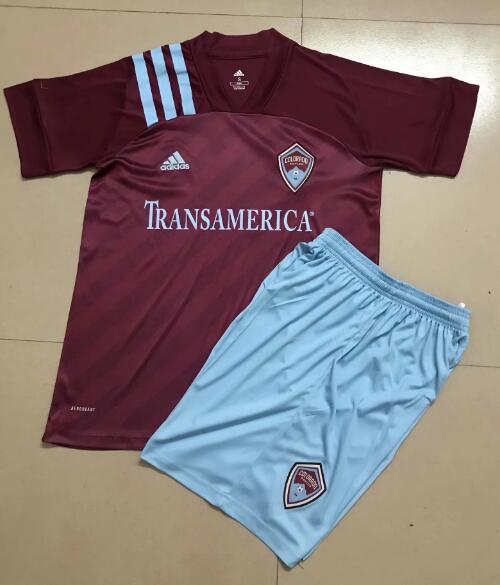 Kids Colorado Rapids Home Soccer Shirt With Shorts 2020/21